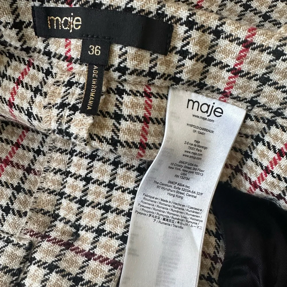 Maje Plaid Pants